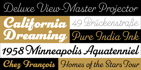 Card displaying Parkside typeface in various styles