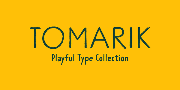 Card displaying Tomarik typeface in various styles