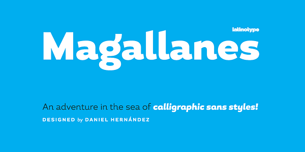 Card displaying Magallanes typeface in various styles