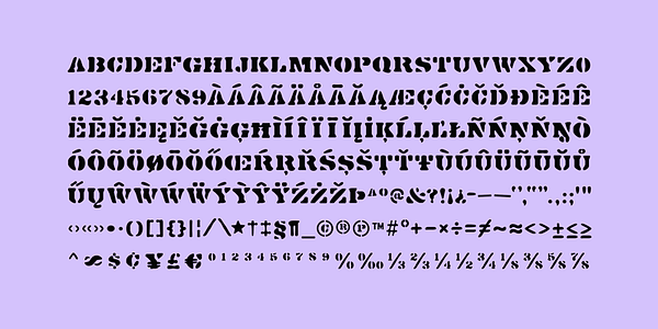 Card displaying Dirty Baker's Dozen typeface in various styles