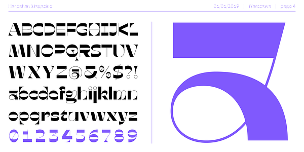 Card displaying Harpagan typeface in various styles