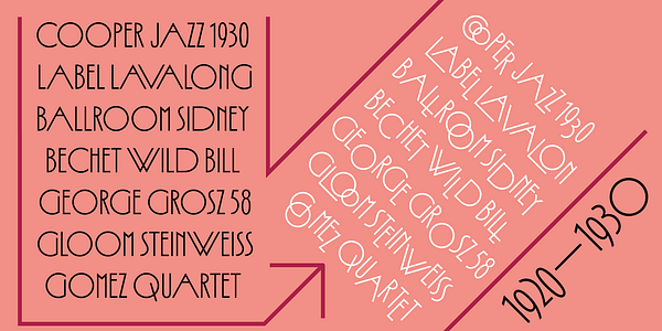 Card displaying Swordfish typeface in various styles