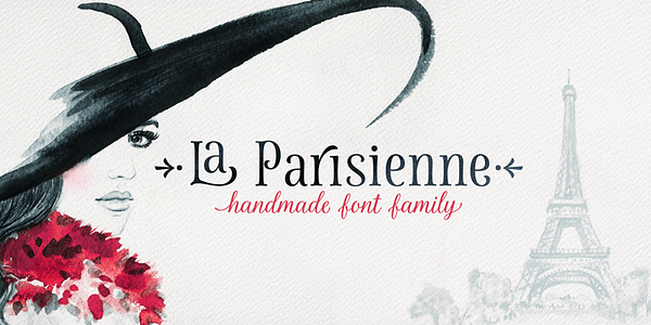 Card displaying La Parisienne typeface in various styles