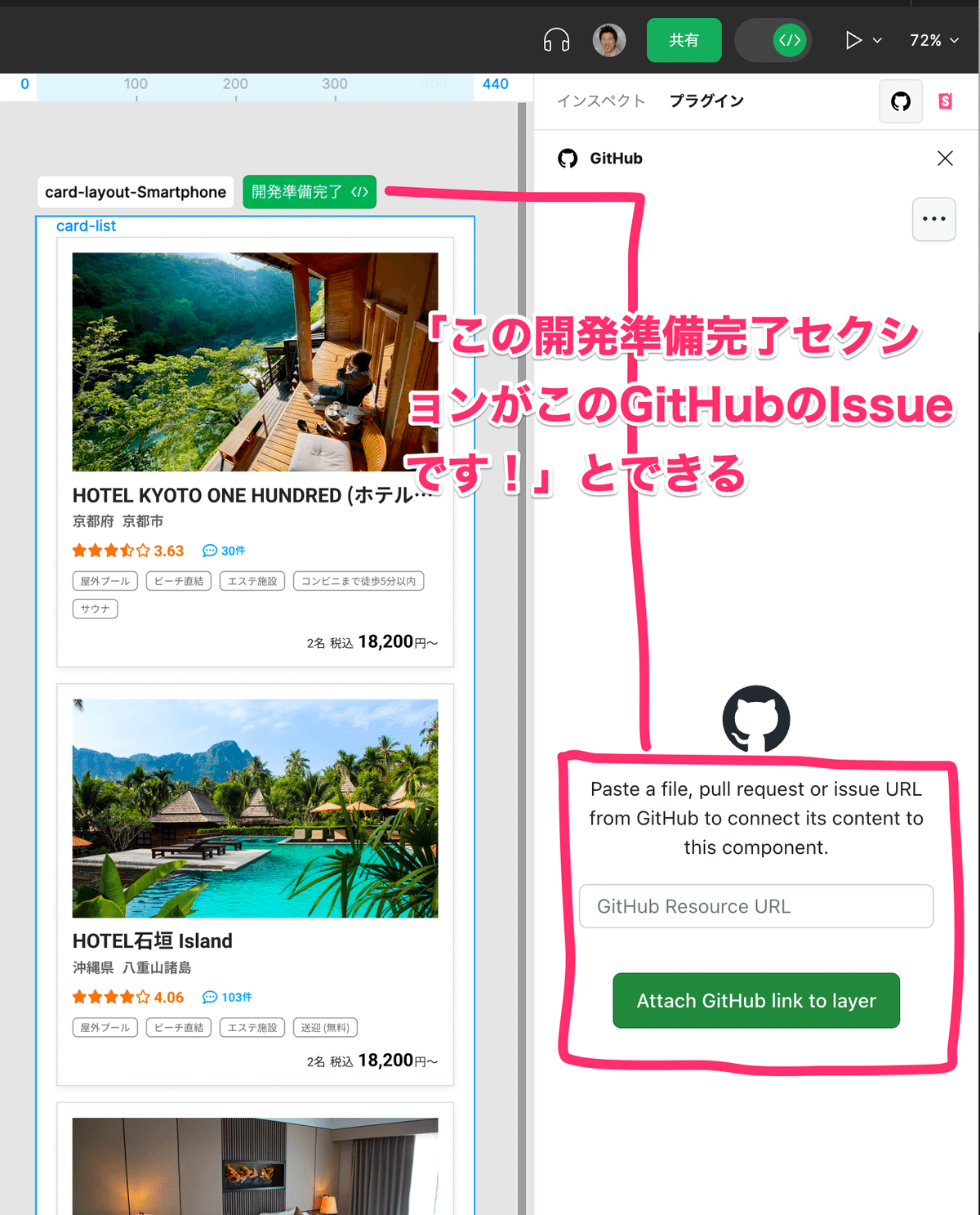 「この開発準備完了セクションがこのGitHubのIssueです！」とできる