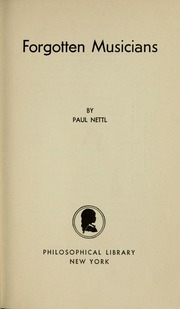 Cover of edition forgottenmusicia00nett