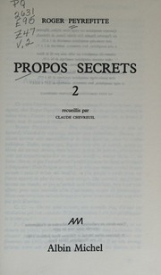 Cover of edition propossecrets0002peyr