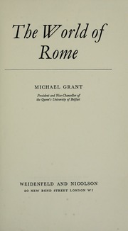 Cover of edition worldofrome00granrich