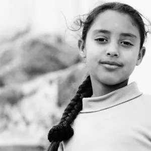 Girl with plait of hair