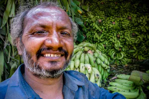 Man delivering bananas