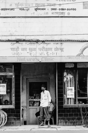 Man standing in front of the clinic