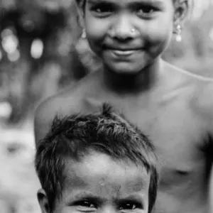 Cheerful boy and girl