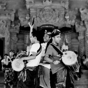 Three boys with drums