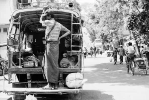 Man at the back of truck