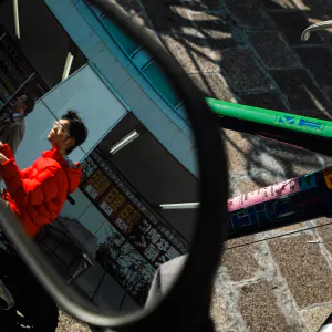 Man reflected in mirror