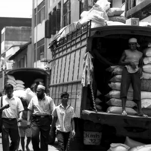 Street with many truck