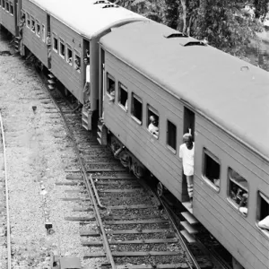 Train approaching Galle Railway Station