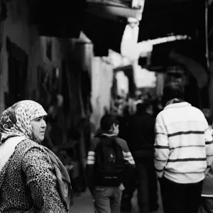 Woman wearing scarf