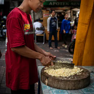 Food stall in Glodok district in Jakarta