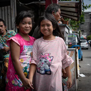 Two smiling girls in Jakarta