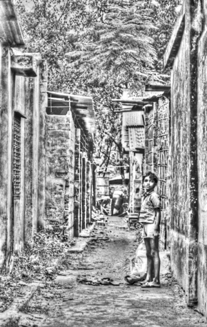 Boy standing in lane