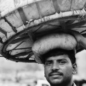 Huge basket on head