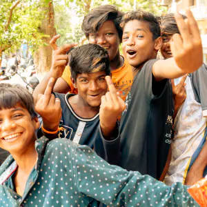 Children posing for a photo