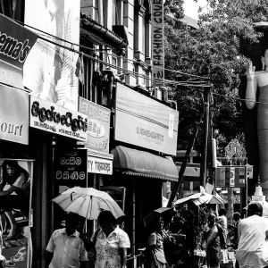 Buddha statue standing in downtown