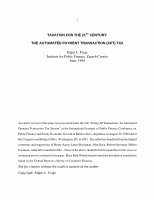 Research paper thumbnail of Taxation for the 21st Century: the Automated Payment Transaction (APT) Tax