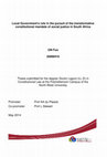 Research paper thumbnail of Local government's role in the pursuit of the transformative constitutional mandate of social justice in South Africa / Oliver Njuo Fuo