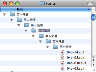 Mac OS X のフォント管理方法