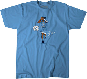 UNC Basketball: R.J. Davis Superstar Pose Adult T-Shirt