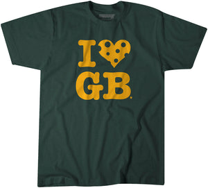 I Heart GB T-Shirt | Green Bay Pro Football