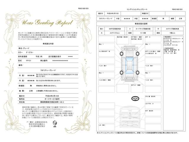 全車第三者機関の車両品質証付きの安心車しか売りません！！厳しい基準でチェックしております！