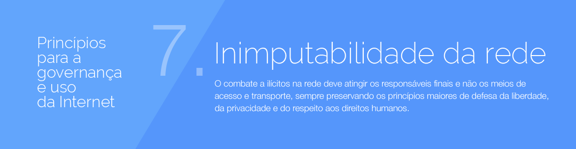 Príncipios para a governança e uso da Internet - 07 - Inimputabilidade da rede