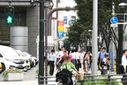 都内の殆どの歩道では歩行者優先だが自転車も走行が可能となっている。