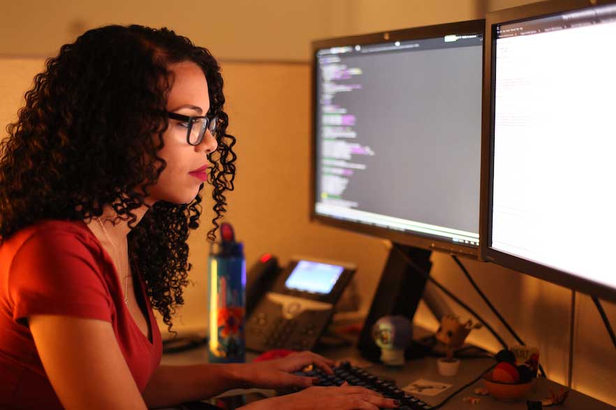 Woman at desk working