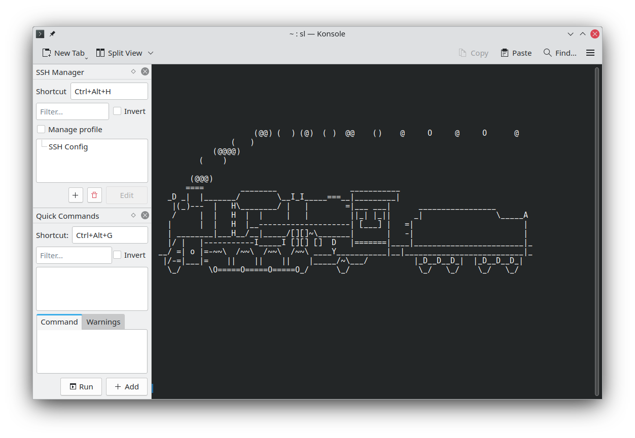 Konsole usado como un emulador de terminal