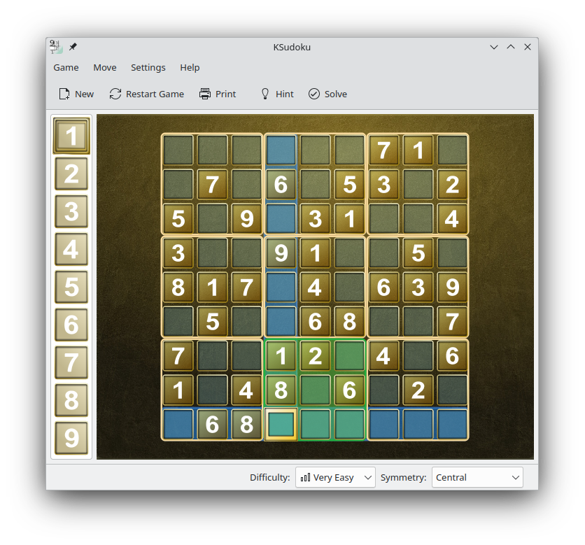 Screenshot of KSudoku