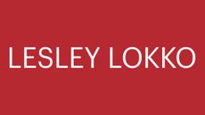 graphic on red background with the words in white font 'lesley lokko'