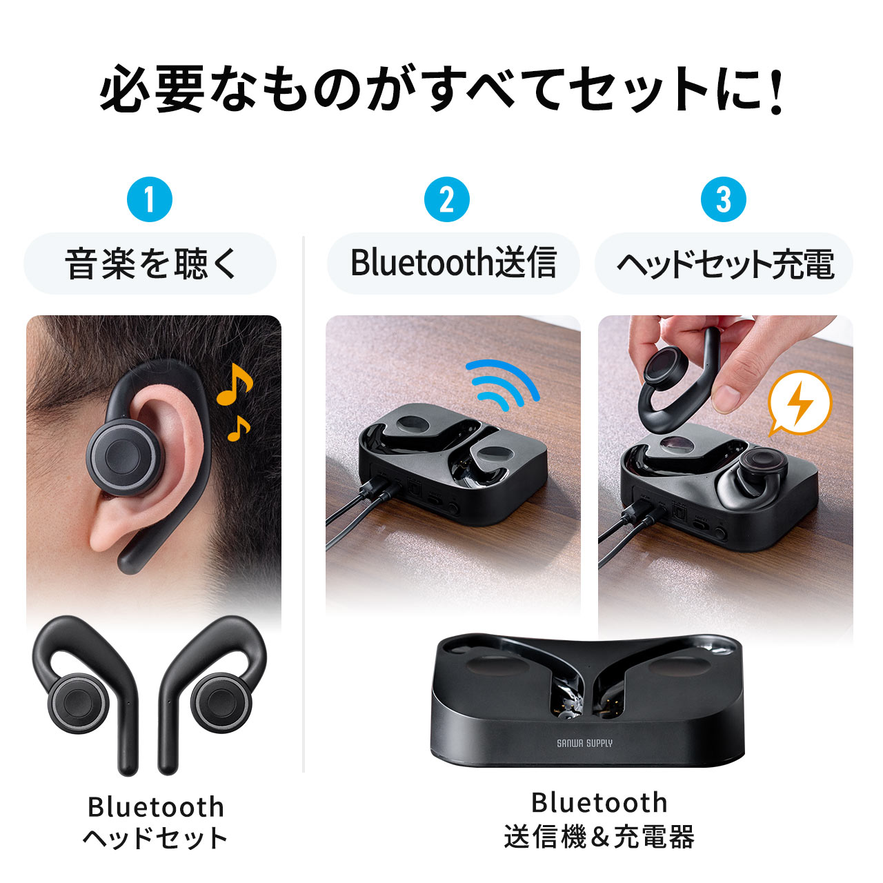 erpCXCz Bluetooth 5.0  gX~b^[ 2䓯ڑ M@ y R[fbN I[vC[ 3.5mm fW^ RCAԔ USB 3WAY 400-BTTWS4BK