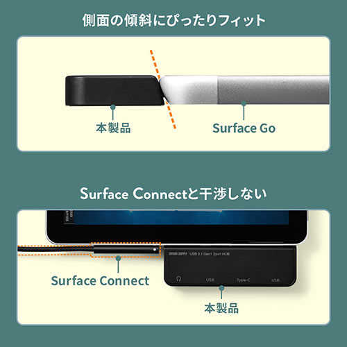 Surface Go 4/Go 3/Go 2/Gop USB3.1nu USB Type-C USB A|[g~2|[g USB3.1 Gen1 3.5mm4Ƀ~jWbN oXp[EubN 400-HUB072BK