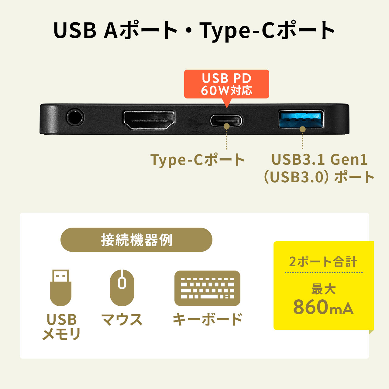 Surface Go 4/Go 3/Go 2/Gop USB3.1/nu USB Type-C USB A HDMIo USB3.1 Gen1 3.5mm4Ƀ~jWbN oXp[ ubN 400-HUB073BK