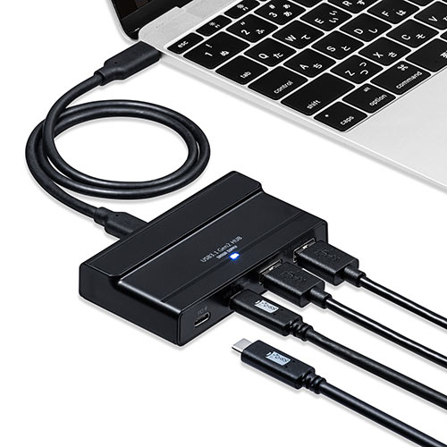 USB Type-Cnu USB3.1 Gen2 USB Type-C USB A 4|[g USB PDΉ Ztp[ ACA_v^t ubN 400-HUB075BK