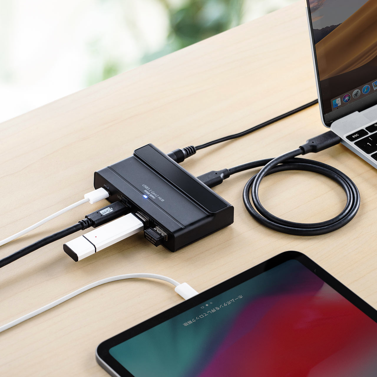 USB Type-Cnu USB3.1 Gen2 USB Type-C USB A 4|[g USB PDΉ Ztp[ ACA_v^t ubN 400-HUB075BK