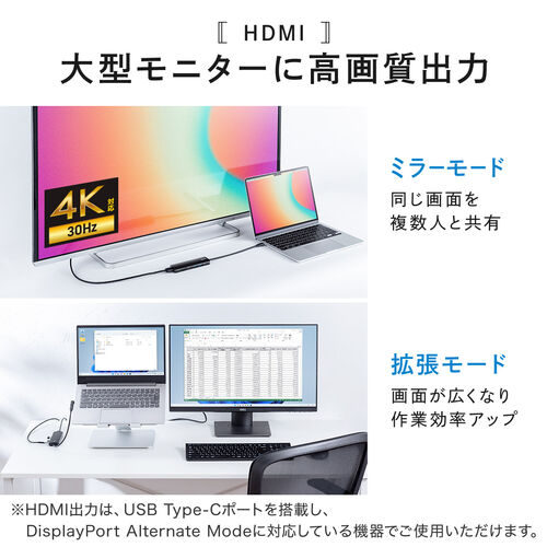 hbLOXe[V USB-C HDMI 4K L^A_v^ USB PD100W J[h[_[ Lg₷ P[u20cm oChbLOXe[V 400-HUBCP20BK