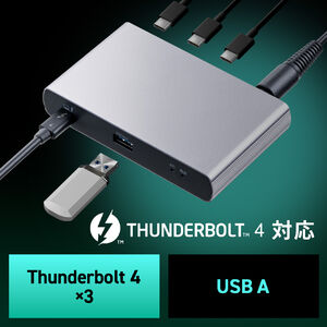 Thunderbolt4 hbLOXe[V 2ʏo TB4~3|[g 85W PD[d TB4P[ut 40Gbps 4K/60Hz~2 USB A