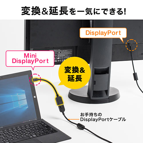 Mini DisplayPort-DisplayPortϊA_v^P[u(15cmE4K/60HzΉEThunderboltϊEo[W1.2EubNj 500-KC029-015