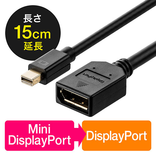 Mini DisplayPort-DisplayPortϊA_v^P[u(15cmE4K/60HzΉEThunderboltϊEo[W1.2EubNj 500-KC029-015