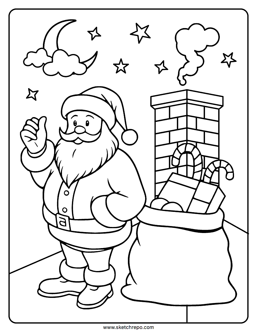 Santa Coloring Page