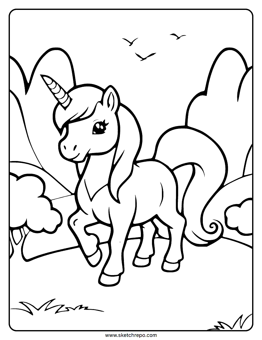 Unicorn Coloring Page